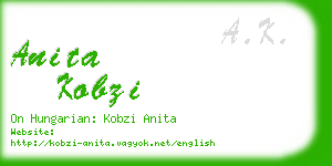 anita kobzi business card